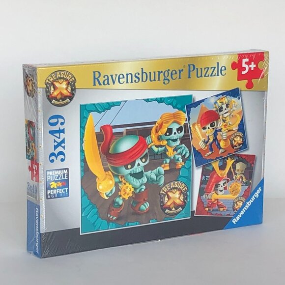 New sealed Ravensburger-3x49 Piece Puzzle- Pirates Treasure X - Picture 12 of 16